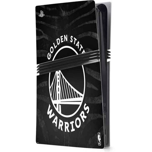 NBA Golden State Warriors Black Animal Print PS5 Pro Console Skin